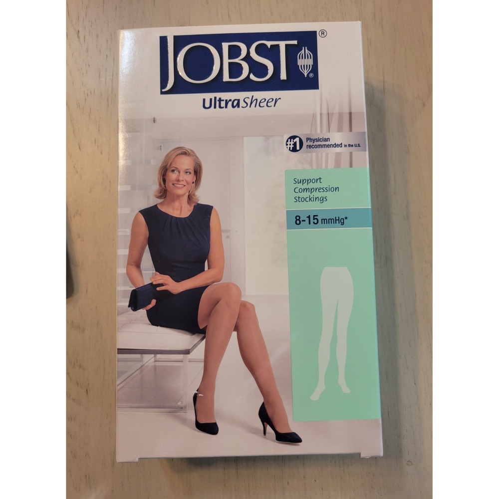 Women's Support Compression Stockings 8-15 mmhg Jobst UltraSheer L Tan New